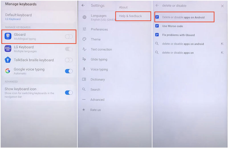 Excluir ou desativar aplicativos no Android