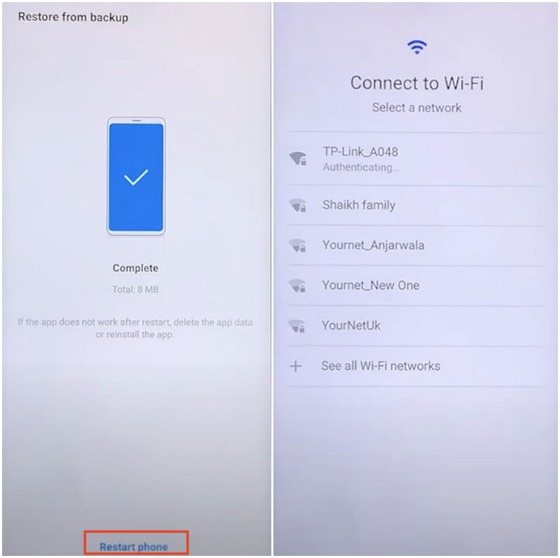 Reinicie o dispositivo LG