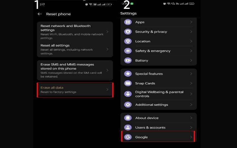 Desbloquear no Gerenciador de Contas do Google