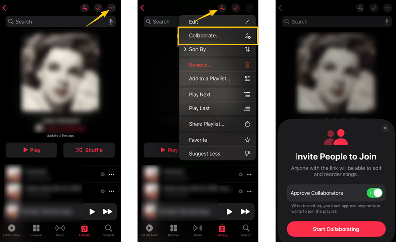 Compartilhe playlists no Apple Music | Colabore | Convite