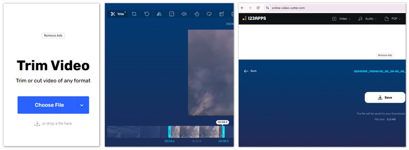 Dividir vídeo no cortador de vídeo online