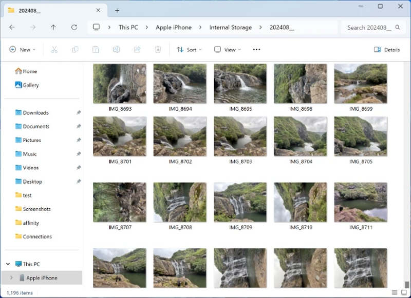 Exportar arquivo do iPhone para o PC com o File Explorer