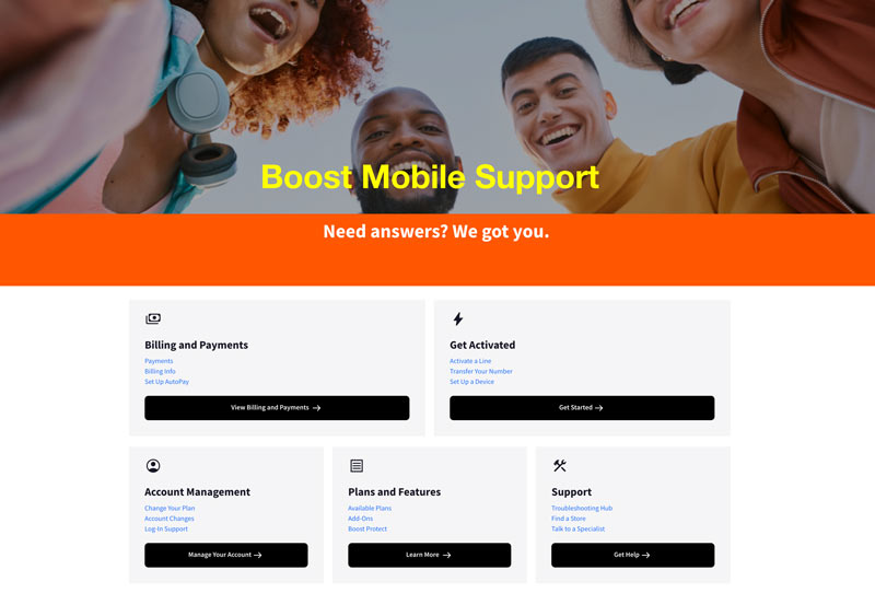 Suporte da Boost Mobile