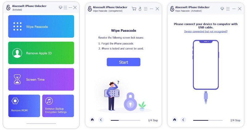 Aiseesoft iPhone Unlocker Baixar e conectar