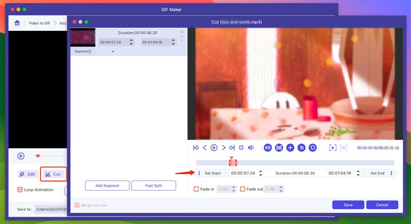 Cortar vídeo para Maker GIF