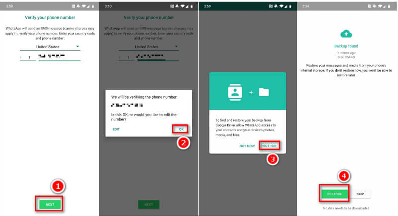 Restaurar WhatsApp do Google Drive para Android