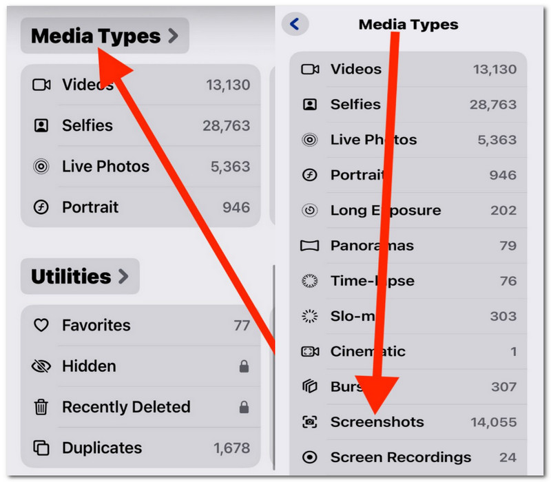 Select Screenshots Folder