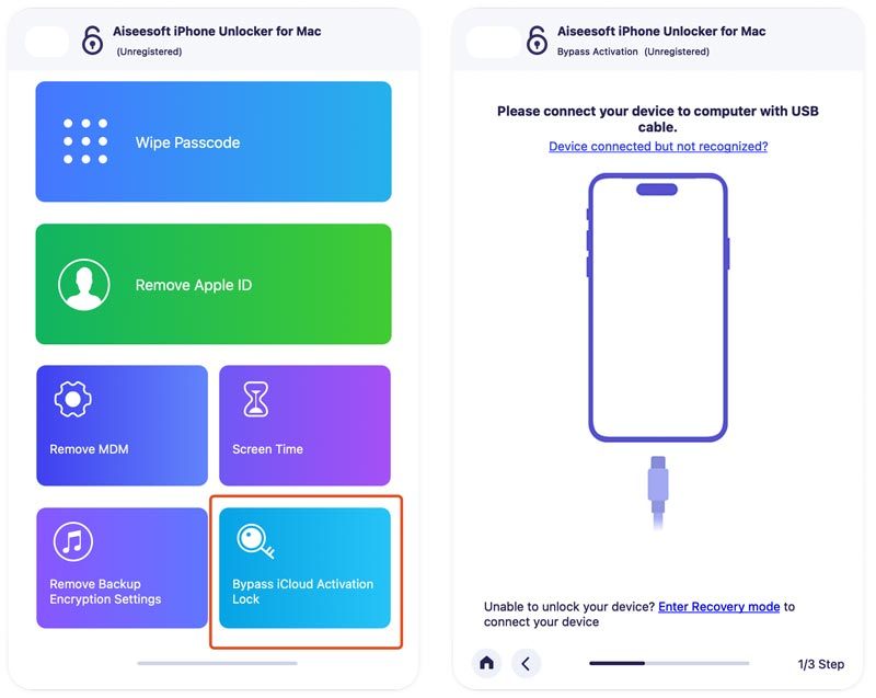 Escolha Ignorar ativação do iCloud