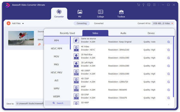 Converter RMVB para vídeo MP4