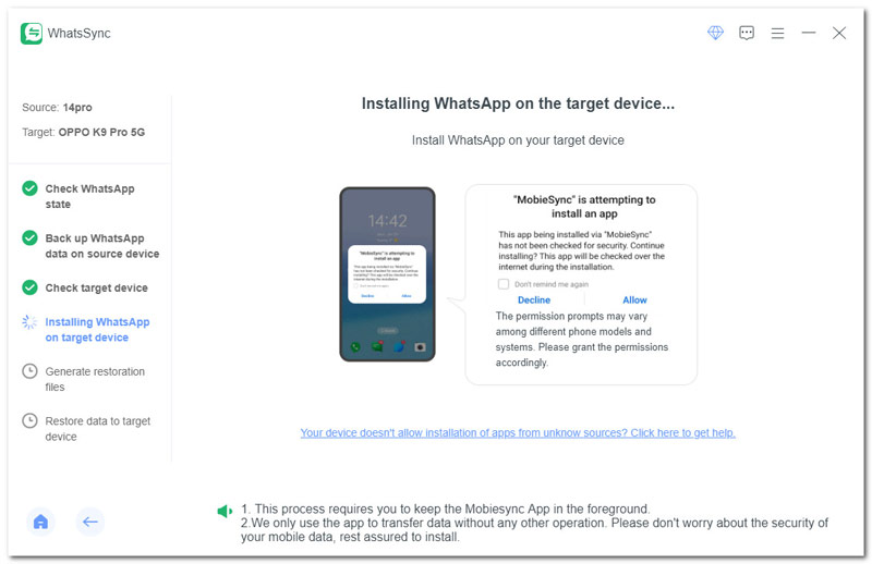 Instale o Whatsapp no dispositivo Android
